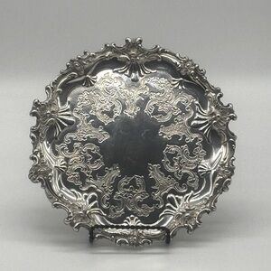 Antique English Sterling Silver Salver Tray – Sheffield 1924 – George VI